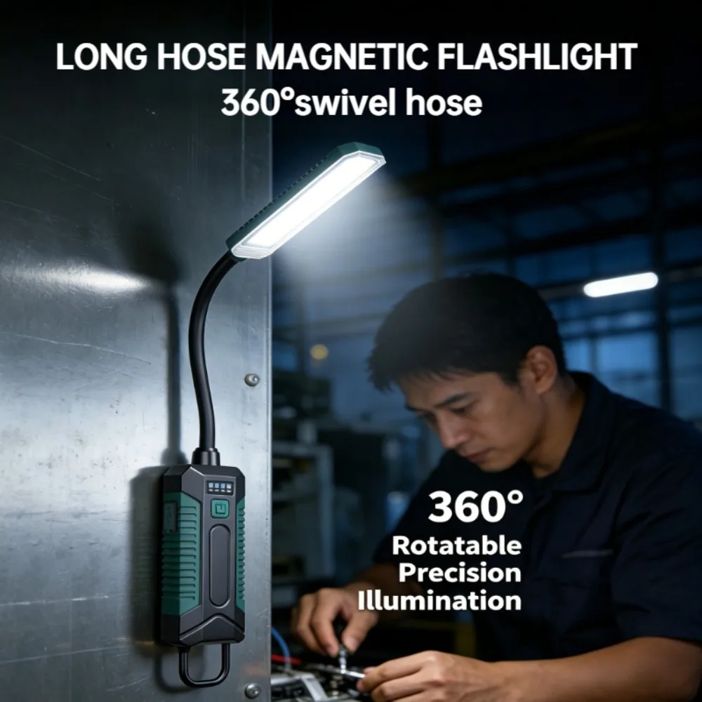 COB Work Light Type-C Rechargeable 360° Hose Magnetic Flashlight Waterproof Car Repair Lamp with Hook Outdoor Emergency Camping
COB Work Light Type-C Rechargeable 360° Hose Magnetic Flashlight Waterproof Car Repair Lamp with Hook Outdoor Emergency Camping