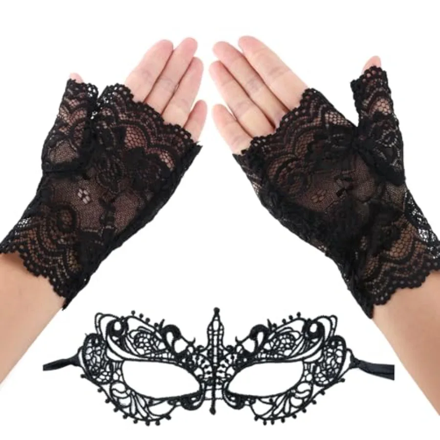 Black Lace Gloves Fingerless - Fingerless Lace Gloves and Masquerade Mask For Women, Opera Evening Tea Party for Bridal Prom We
Black Lace Gloves Fingerless - Fingerless Lace Gloves and Masquerade Mask For Women, Opera Evening Tea Party for Bridal Prom We