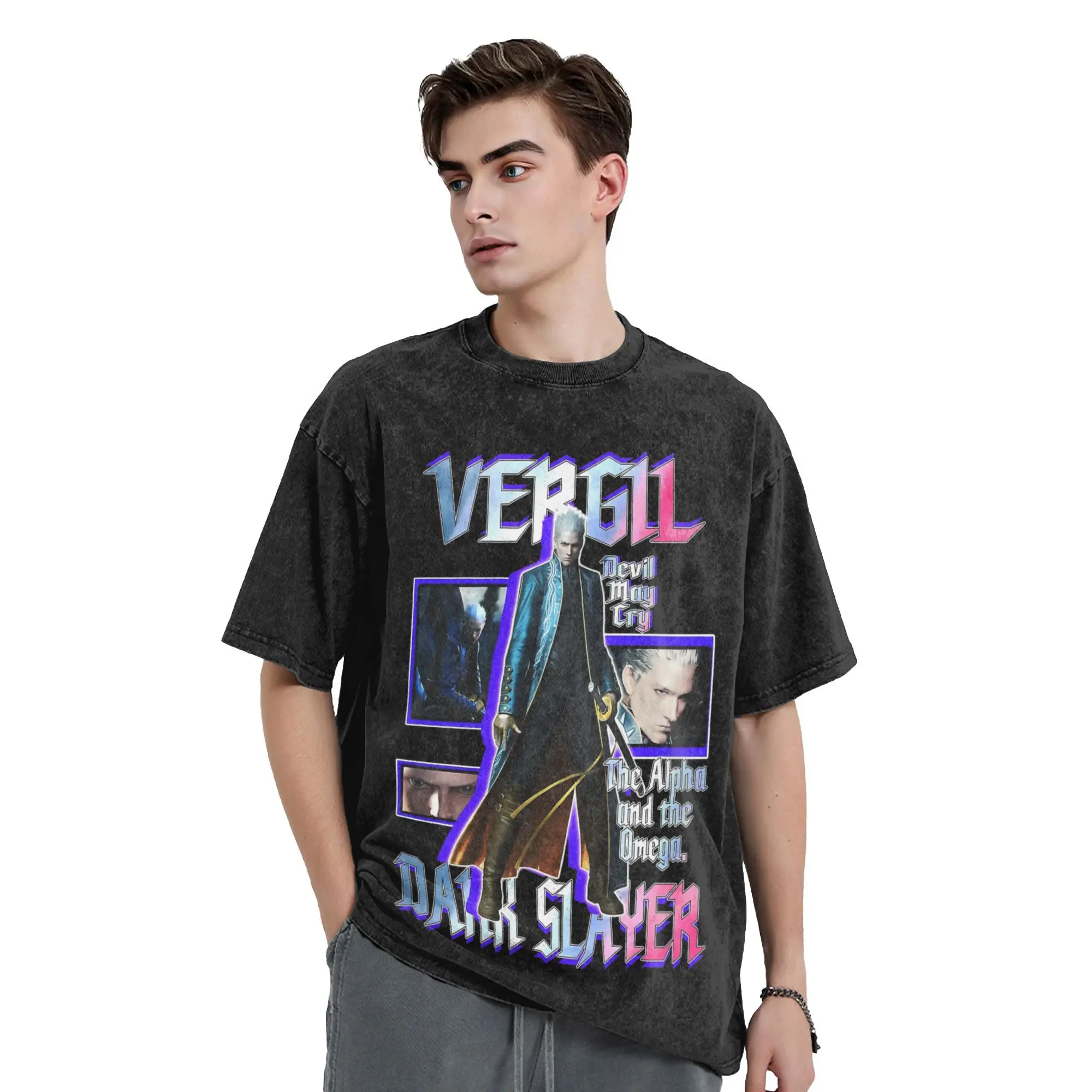 Game DMC Vergil Devil May Cry T Shirts Hip Hop Washed Short Sleeve Harajuku T-Shirt Retro for Men Women Graphic Tees
Game DMC Vergil Devil May Cry T Shirts Hip Hop Washed Short Sleeve Harajuku T-Shirt Retro for Men Women Graphic Tees