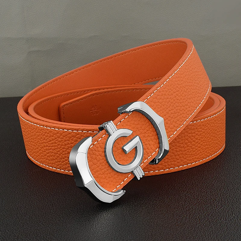 2025 High quality Orange casual men belt genuine leather designer G letter belt Cowskin solid smooth buckle belt ceinture homme
2025 High quality Orange casual men belt genuine leather designer G letter belt Cowskin solid smooth buckle belt ceinture homme