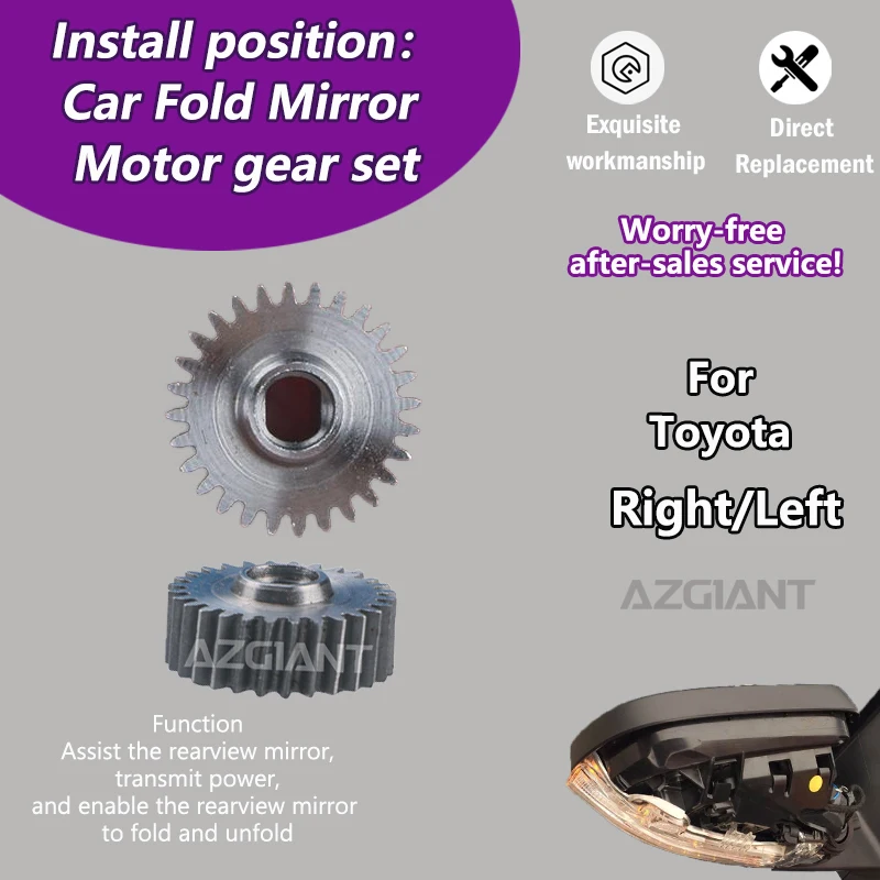 AZGIANT For Toyota Vitz Yaris NCP90 NCP91 2005 2006 2007 2008 2009 Car Exterior side folding Mirrors Actuator internal gears set
AZGIANT For Toyota Vitz Yaris NCP90 NCP91 2005 2006 2007 2008 2009 Car Exterior side folding Mirrors Actuator internal gears set