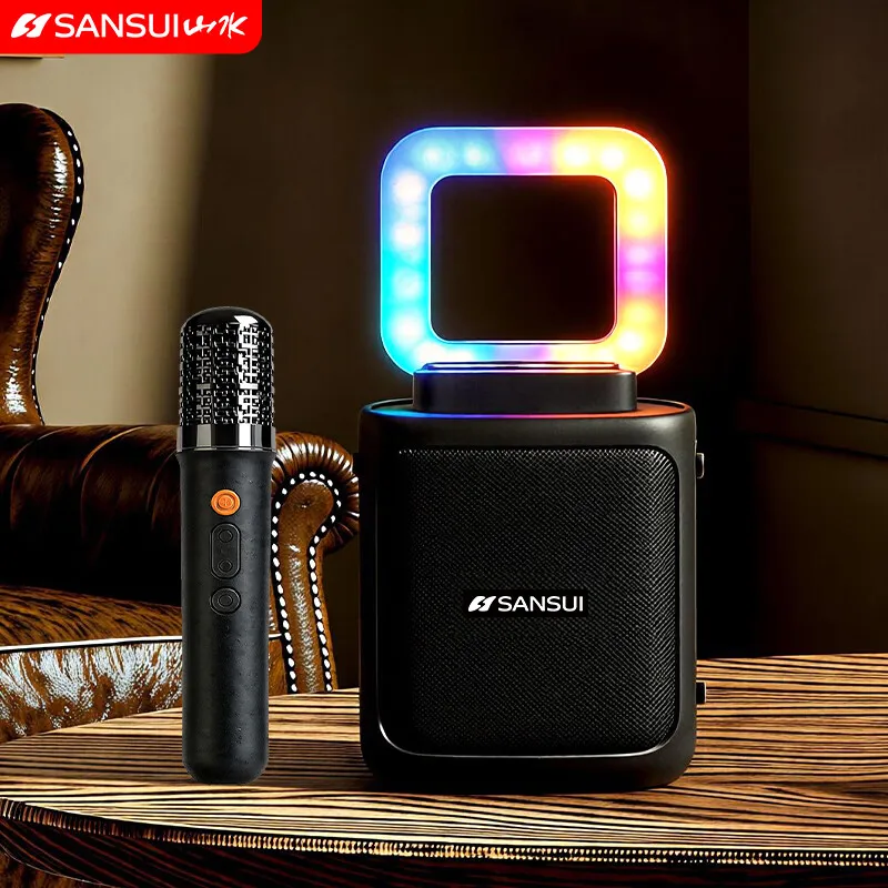 Portable Bluetooth Karaoke Speaker with Wireless UHF Mics,Surround Sound,RGB Lights,Multiple Inputs Model for Home&Outdoor Event
Portable Bluetooth Karaoke Speaker with Wireless UHF Mics,Surround Sound,RGB Lights,Multiple Inputs Model for Home&Outdoor Event