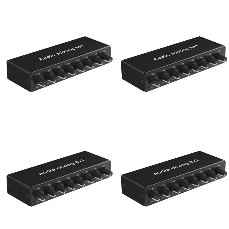 PHILE-4X 8 In 1 Out Audio Mixer,8 Ports 3.5Mm Audio Mixing Audio Mixer Selector AUX Input With Volume Control
PHILE-4X 8 In 1 Out Audio Mixer,8 Ports 3.5Mm Audio Mixing Audio Mixer Selector AUX Input With Volume Control