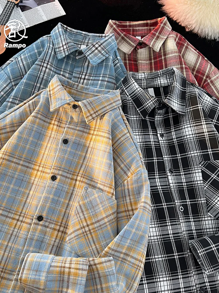Spring 2026 Men's Faion Plaid irt Long Sve Loose Casual Outerwear Retro Trendy Brand Rampo Polyester Cotton Blend
Spring 2026 Men's Faion Plaid irt Long Sve Loose Casual Outerwear Retro Trendy Brand Rampo Polyester Cotton Blend
