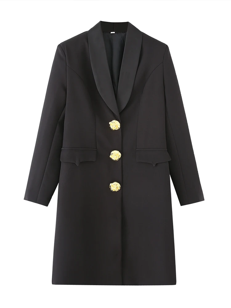 European style new women's fashion versatile temperament single-breasted special-shaped large metal long suit skirt
European style new women's fashion versatile temperament single-breasted special-shaped large metal long suit skirt