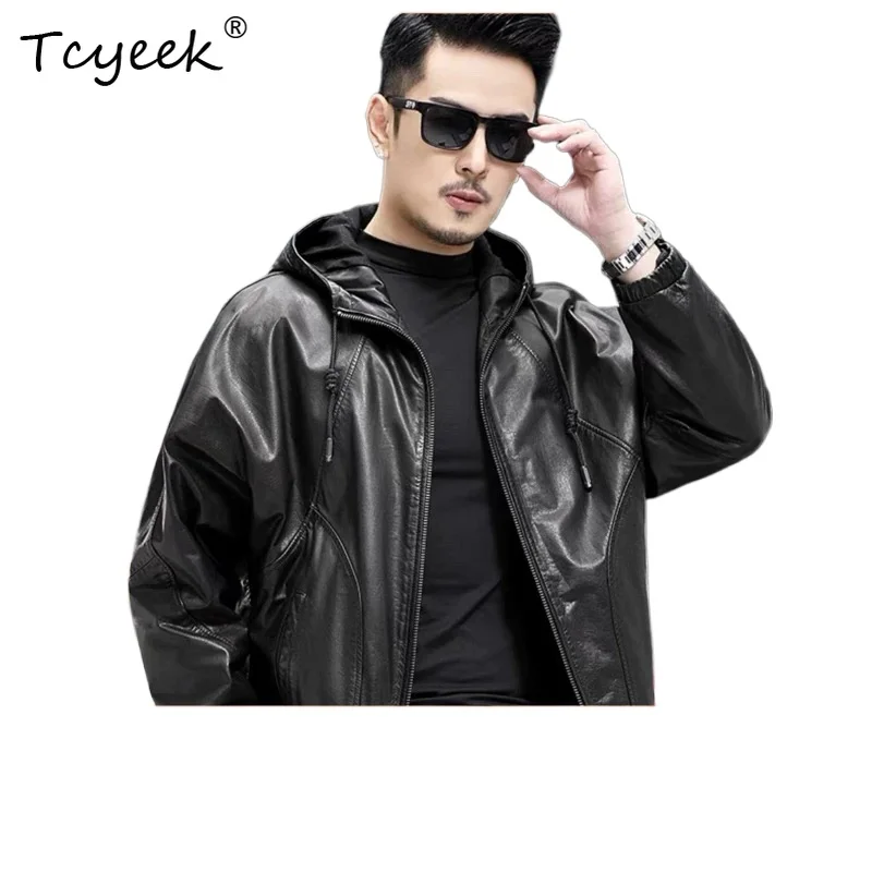 Tcyeek Верхний слой из коровьей кожи Осень Зима Модная черная короткая мужская куртка из натуральной кожи Куртка Кожаная Мужская 가죽 자켓 
Tcyeek Верхний слой из коровьей кожи Осень Зима Модная черная короткая мужская куртка из натуральной кожи Куртка Кожаная Мужская 가죽 자켓