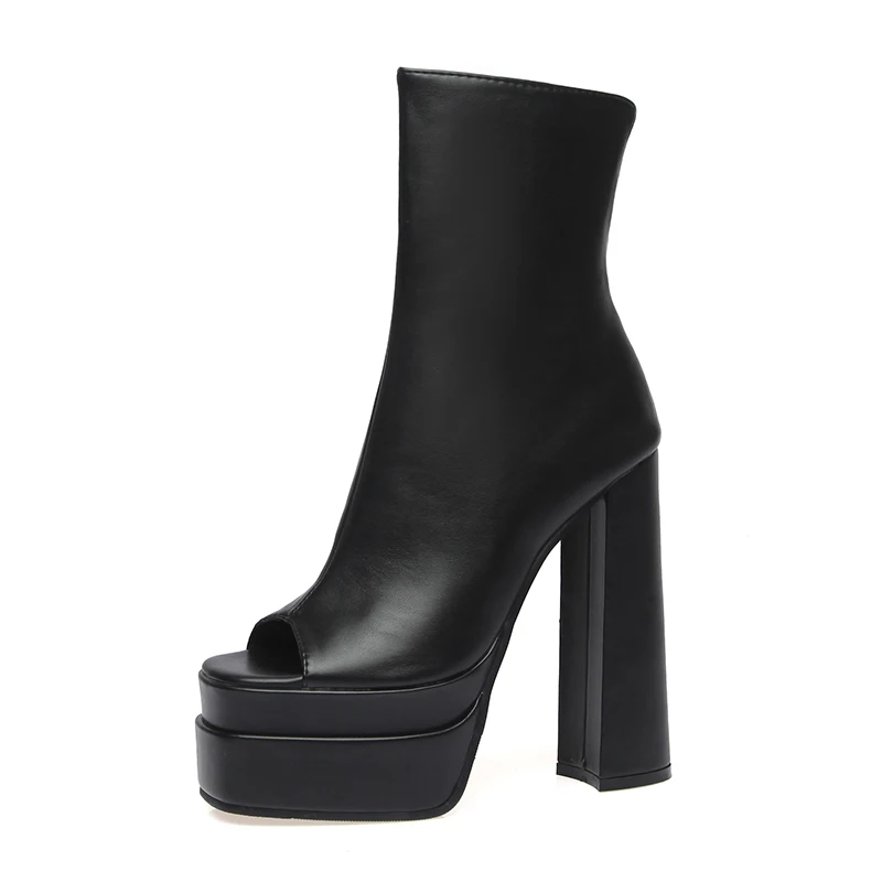 Arden Furtado Summer Peep toe Platform Short boots Square toe Side zipper Super high heel Modern boots Extra large size
Arden Furtado Summer Peep toe Platform Short boots Square toe Side zipper Super high heel Modern boots Extra large size