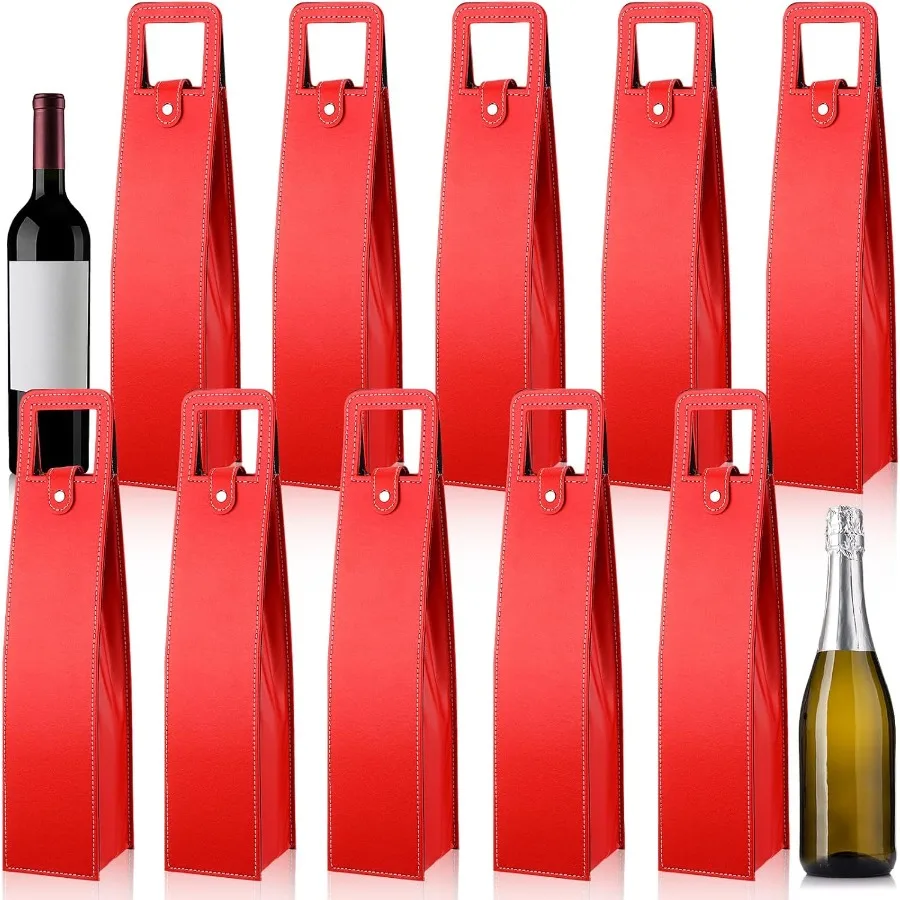 10 Pcs Leater Wine Gift ags Reusale Leater Wine Tote Carrier Single ottle Campagne r Protector Gift ags for Parties irtdays Wed
10 Pcs Leater Wine Gift ags Reusale Leater Wine Tote Carrier Single ottle Campagne r Protector Gift ags for Parties irtdays Wed