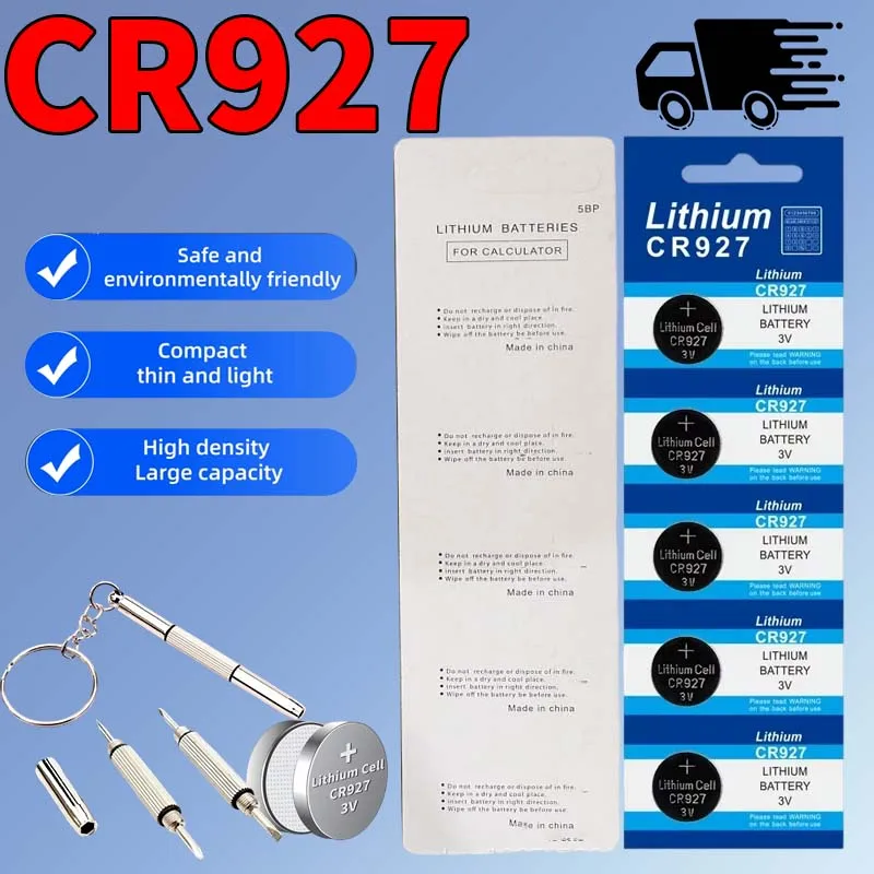 NEW 3V CR927 Lithium-manganese Dioxide Button Battery for Watch Car Remote Control Flashing Toy Electronics
NEW 3V CR927 Lithium-manganese Dioxide Button Battery for Watch Car Remote Control Flashing Toy Electronics