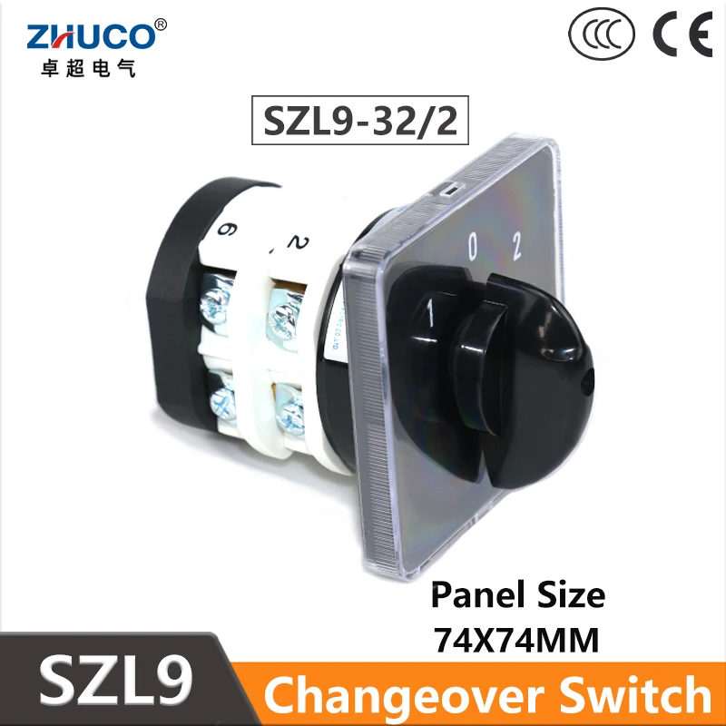 ZHUCO SZL9-32/2 ON OFF ON 32A Current 690V 3 Positon 8 Screws 2 Phase Contact Rotary Selector Electric Changeover Cam Switch
ZHUCO SZL9-32/2 ON OFF ON 32A Current 690V 3 Positon 8 Screws 2 Phase Contact Rotary Selector Electric Changeover Cam Switch