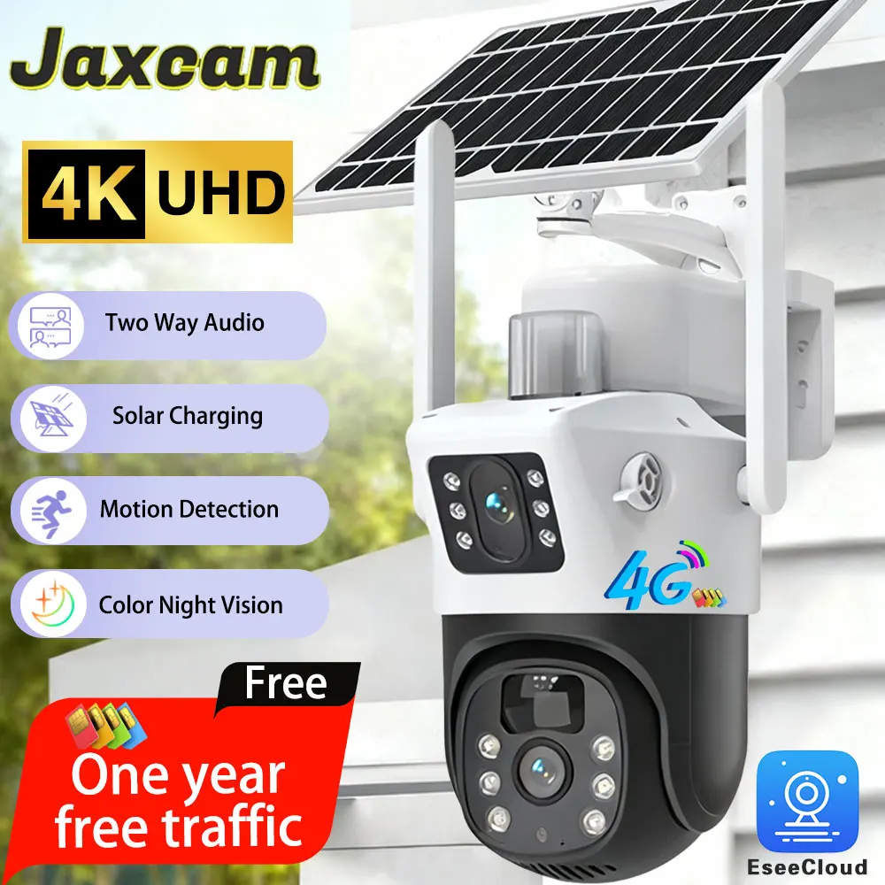 EseeCloud 8MP 4K Solar Power Battery Camera IP PTZ Dual Lens 4G SIM Card Lifetime Motion Detection Color Night Vision Outdoor
EseeCloud 8MP 4K Solar Power Battery Camera IP PTZ Dual Lens 4G SIM Card Lifetime Motion Detection Color Night Vision Outdoor
