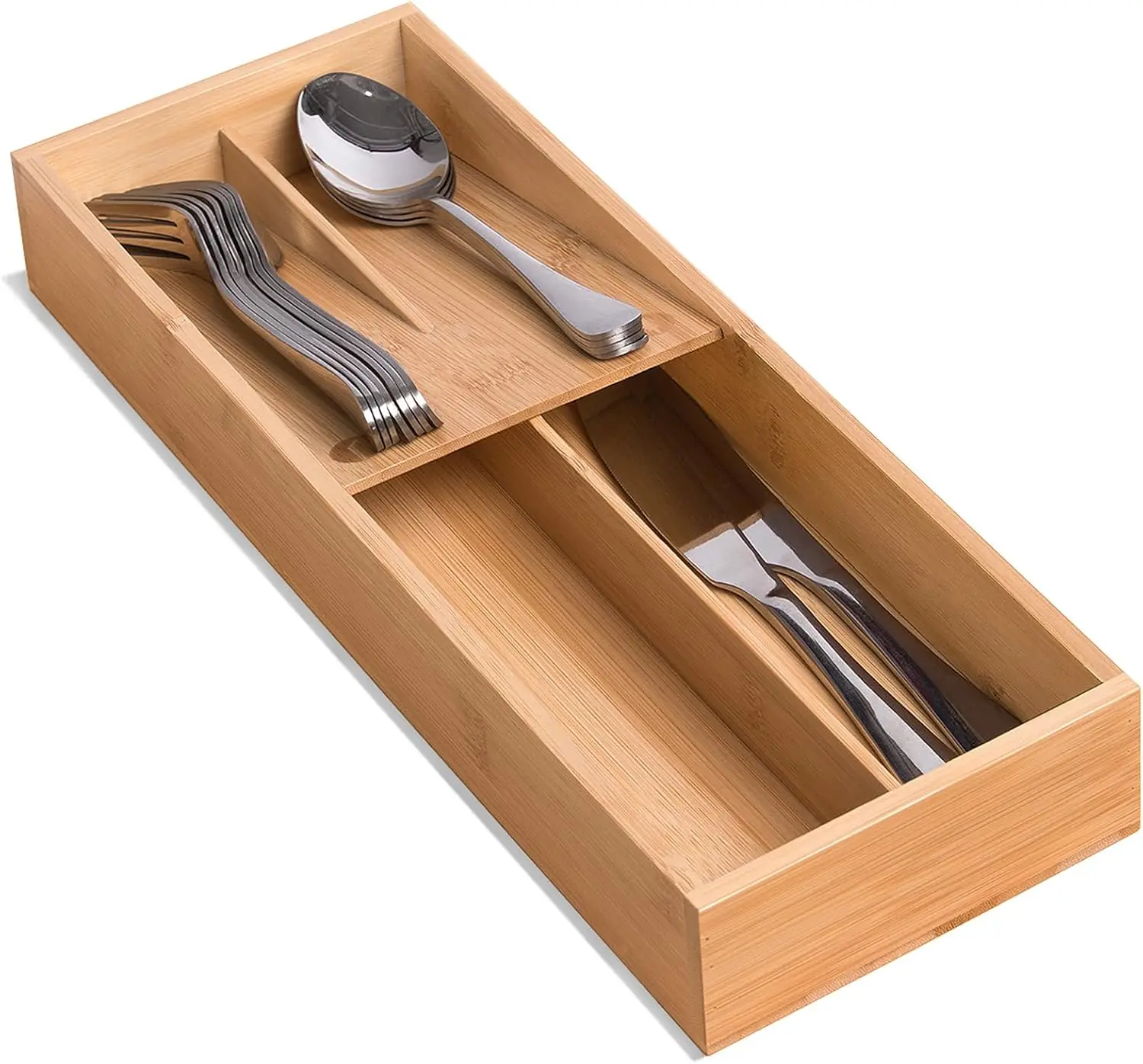 Bamboo Silverware Drawer Organizer, Kitchen Small Silverware Organizer, Utensil Tray Holder, Cutlery
Bamboo Silverware Drawer Organizer, Kitchen Small Silverware Organizer, Utensil Tray Holder, Cutlery