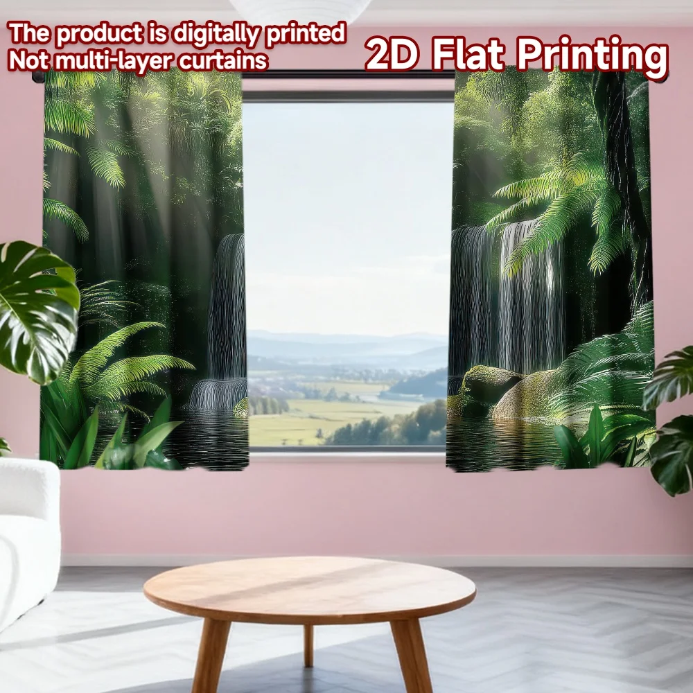 2D flat printing 2pcs Curtains Tropical Forest Waterfall Digital Printed Polyester Drapes Festive Holiday Perfect for Indoor
2D flat printing 2pcs Curtains Tropical Forest Waterfall Digital Printed Polyester Drapes Festive Holiday Perfect for Indoor