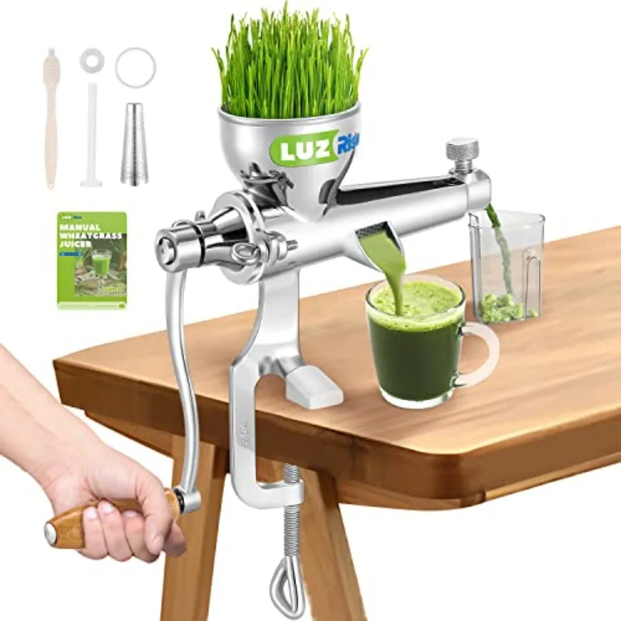 Manual Wheatgrass Juicer Portable Crank Wheatgrass Extractor Hand Fruitand Vegetables Squeezer 304 Stainless Steel for Juicing
Manual Wheatgrass Juicer Portable Crank Wheatgrass Extractor Hand Fruitand Vegetables Squeezer 304 Stainless Steel for Juicing