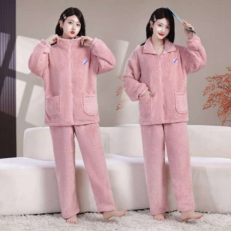 Coralline Fce Lined Thiened Flannel Spwear Set Casual Sle Autumn Winter Home Wear Faionable Women's Two Piece Set
Coralline Fce Lined Thiened Flannel Spwear Set Casual Sle Autumn Winter Home Wear Faionable Women's Two Piece Set