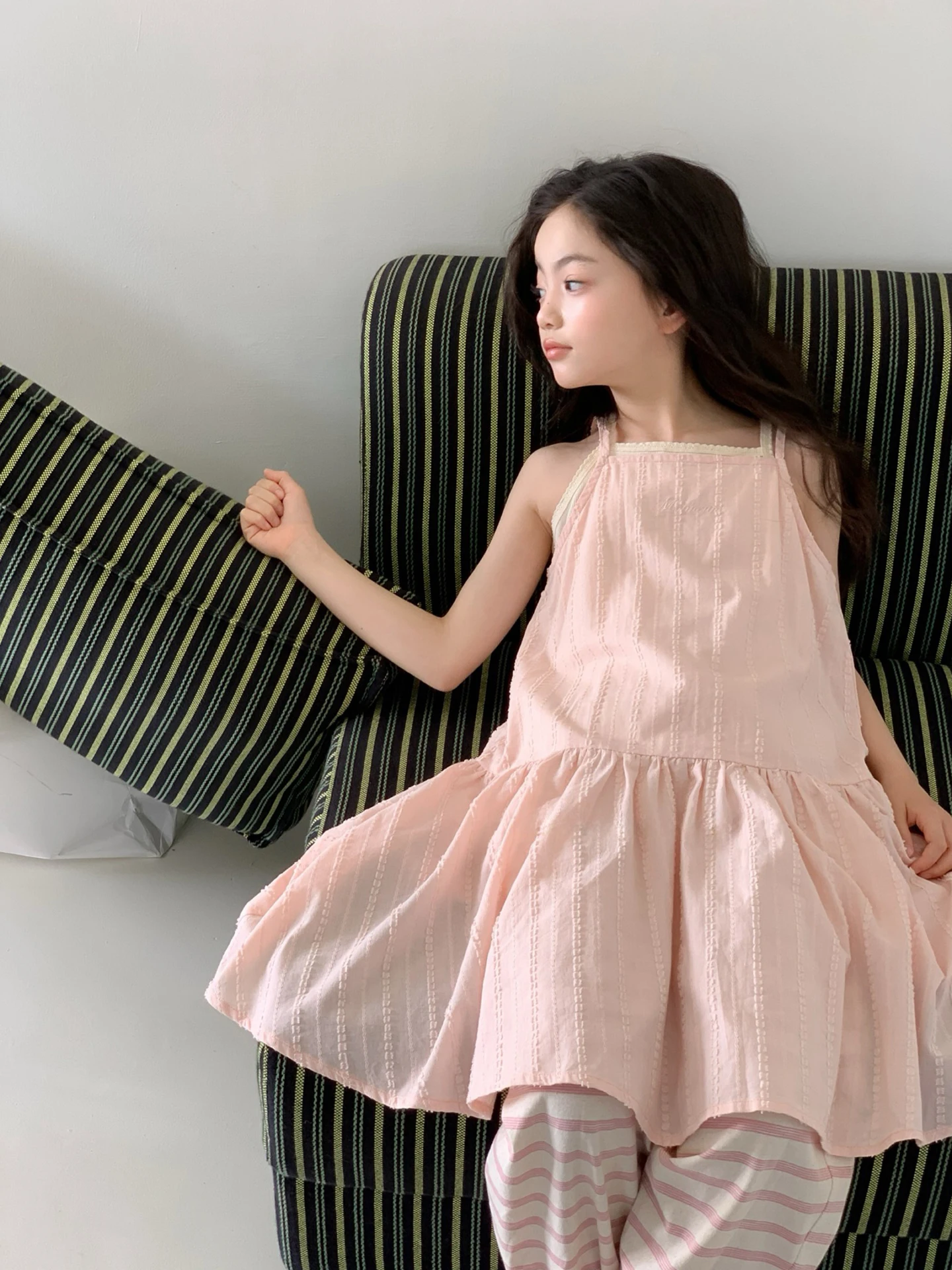 Sweet Stylish Girl's Dress Pink Summer Fashionable Strap Midi Skirt Casual Low Waist Soft Fabric Daily Wear Child Clothing
Sweet Stylish Girl's Dress Pink Summer Fashionable Strap Midi Skirt Casual Low Waist Soft Fabric Daily Wear Child Clothing