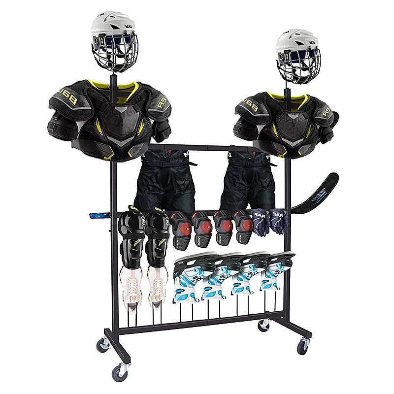 Custom Store Floor Sports Equipment Rugby Helmet Ice Hockey Stick Shoes Wear Gloves Metal Drying Storage Rack Display Stand
Custom Store Floor Sports Equipment Rugby Helmet Ice Hockey Stick Shoes Wear Gloves Metal Drying Storage Rack Display Stand