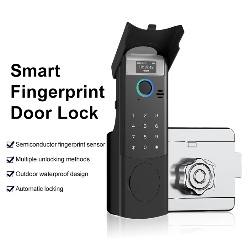 Tuya Outdoor Waterproof Smart Door Locks Password/ Fingerprint/APP/Key/Card Unlocking Electronic Lock Anti-theft Door Lock Black
Tuya Outdoor Waterproof Smart Door Locks Password/ Fingerprint/APP/Key/Card Unlocking Electronic Lock Anti-theft Door Lock Black