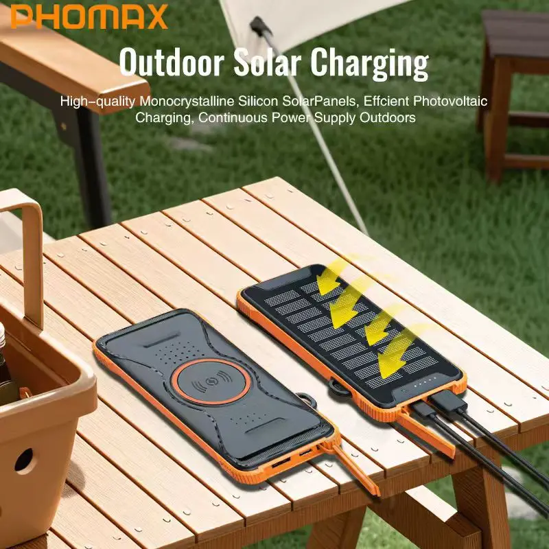 PHOMAX Hot Selling 10000mAh Wireless Charging Portable Charger Power Bank Solar Charger Power Bank for Mobile Phone, Laptop
PHOMAX Hot Selling 10000mAh Wireless Charging Portable Charger Power Bank Solar Charger Power Bank for Mobile Phone, Laptop