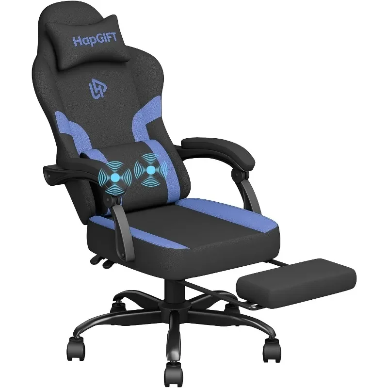 Игровое кресло HapGIFT, игровые кресла для взрослых с массажной поясничной поддержкой, подголовником, эргономичным компьютерным креслем из технической ткани
Игровое кресло HapGIFT, игровые кресла для взрослых с массажной поясничной поддержкой, подголовником, эргономичным компьютерным креслем из технической ткани