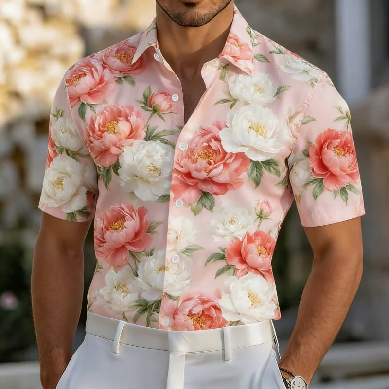 Men's Stylish Exquisite Floral Print Short Sleeve Shirt Casual Fashion For Daily Party And Urban Street Outfits
Men's Stylish Exquisite Floral Print Short Sleeve Shirt Casual Fashion For Daily Party And Urban Street Outfits