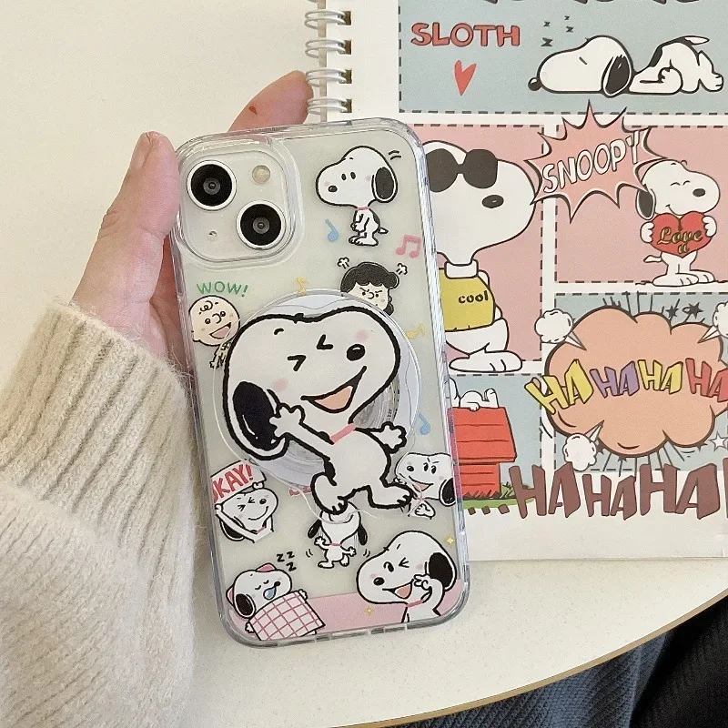 Snoopys Cartoon Magnetic Airbag Phone Holder Multi-function Lazy Foldable Finger Stand Anti-drop Portable Mobile Phone Back
Snoopys Cartoon Magnetic Airbag Phone Holder Multi-function Lazy Foldable Finger Stand Anti-drop Portable Mobile Phone Back