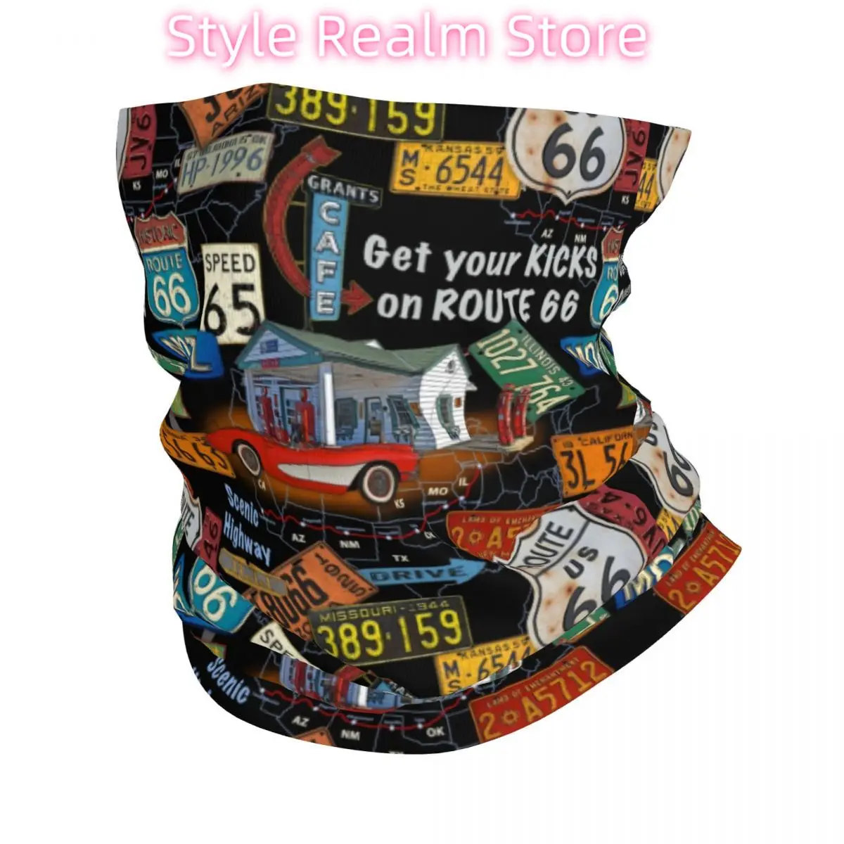 Custom Vintage America Road Route 66 Bandana Neck Gaiter for Ski Cycling Men Women Wrap Scarf Headband Warmer
Custom Vintage America Road Route 66 Bandana Neck Gaiter for Ski Cycling Men Women Wrap Scarf Headband Warmer