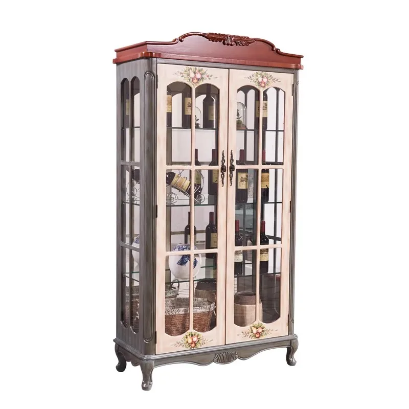 Y American painted display cabinet, vintage bookshelf, Mediterranean hand-painted wine cabinet, glass cabinet
Y American painted display cabinet, vintage bookshelf, Mediterranean hand-painted wine cabinet, glass cabinet