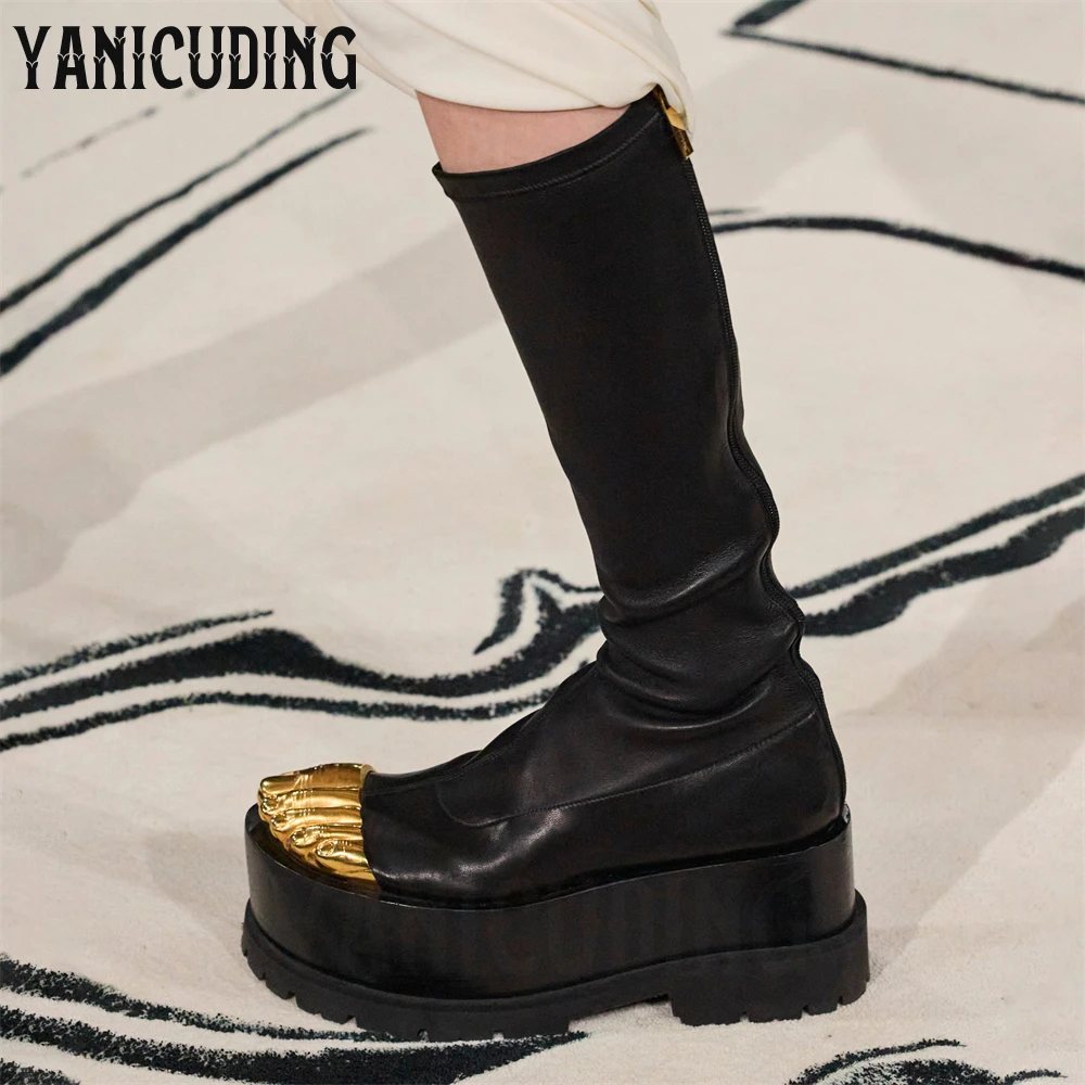 Metallic Gold Toe Collection Boots Platform Genuine Leather Ankle Boots Custom DIY Toe Novelty Designer Style Handmade Booties
Metallic Gold Toe Collection Boots Platform Genuine Leather Ankle Boots Custom DIY Toe Novelty Designer Style Handmade Booties
