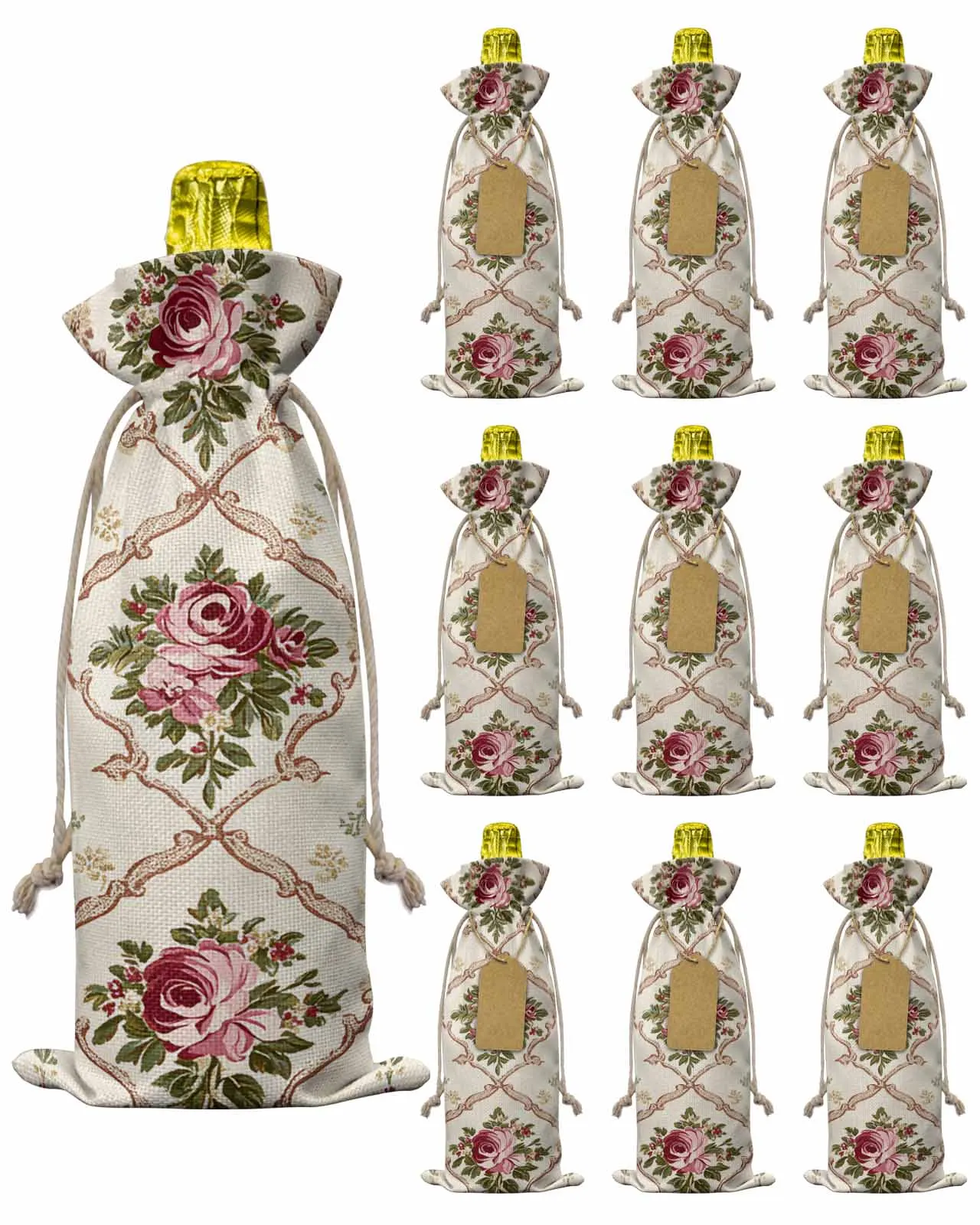 10pcs Wine Bottle Covers Retro Geometric Rose Wine Holder Carrier Packaging Bag Wedding Party Decor Gift
10pcs Wine Bottle Covers Retro Geometric Rose Wine Holder Carrier Packaging Bag Wedding Party Decor Gift