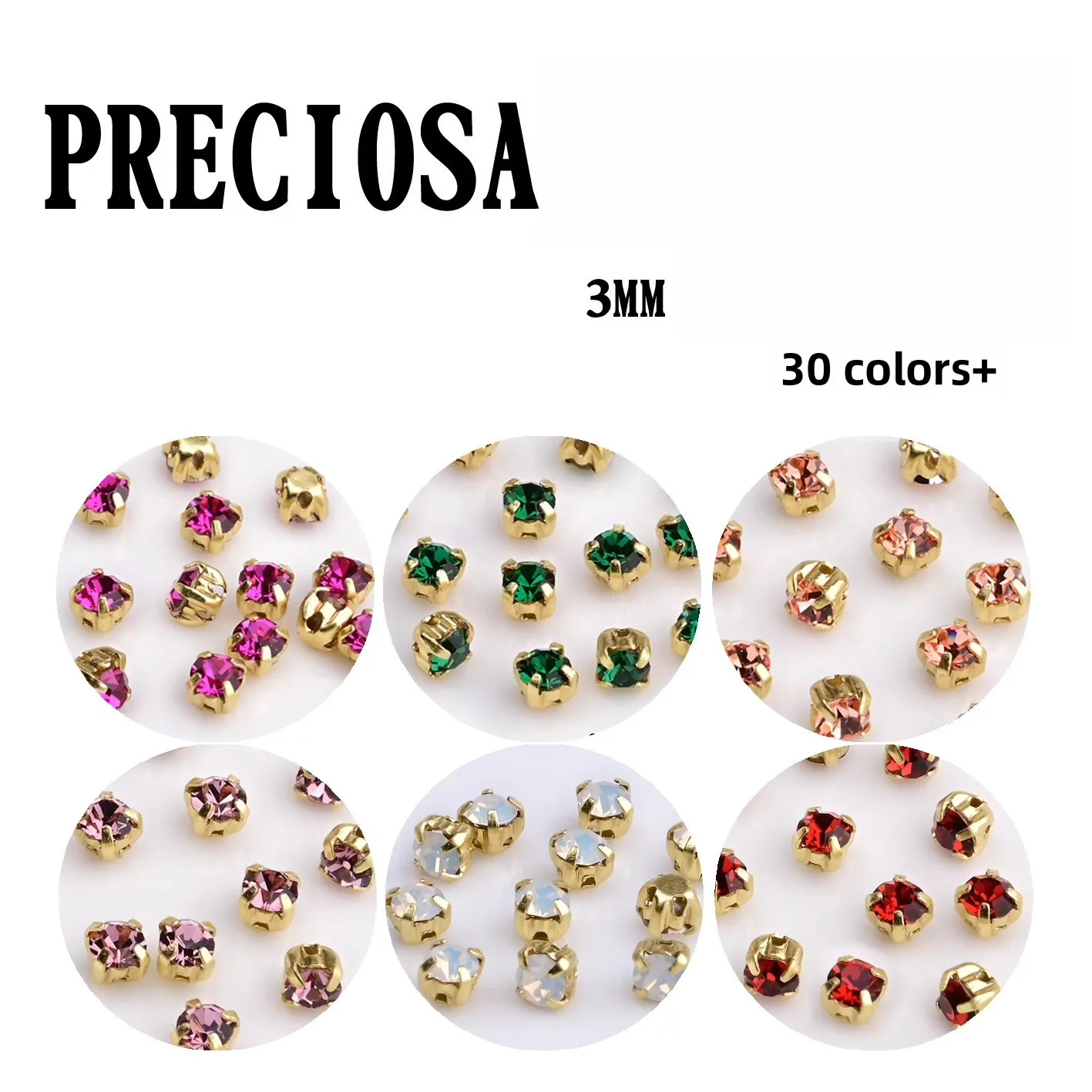 PRECIOSA 3mm Anti-Tarnish Gold Plated Copper Claw Rhinestone Settings Bulk for DIY Jewelry Making
PRECIOSA 3mm Anti-Tarnish Gold Plated Copper Claw Rhinestone Settings Bulk for DIY Jewelry Making