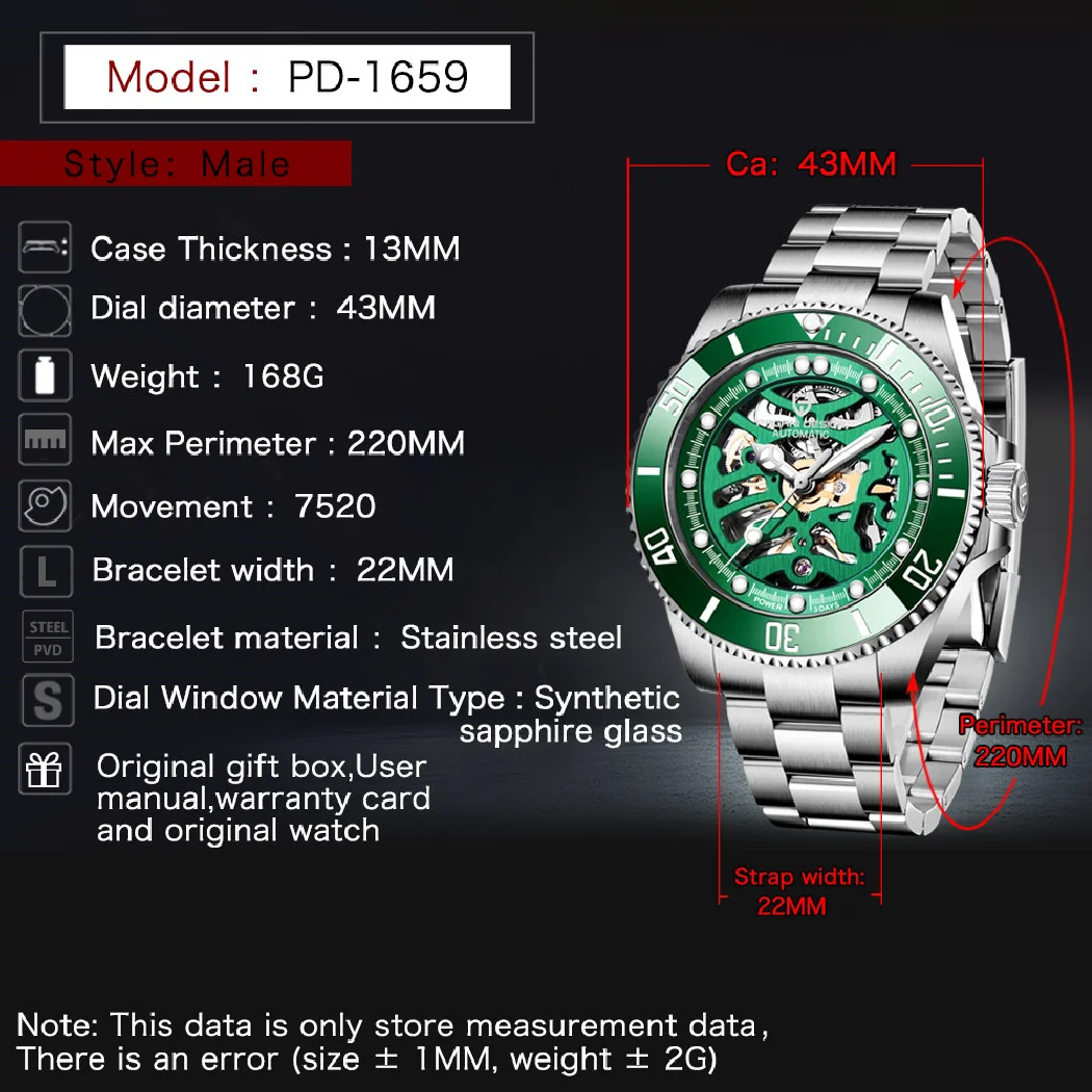 PAGANI DESIGN Top Brand Men Mechanical Watch Waterproof Stainless Steel Automatic Watch Sapphire Glass Watch Men Reloj Hombre
PAGANI DESIGN Top Brand Men Mechanical Watch Waterproof Stainless Steel Automatic Watch Sapphire Glass Watch Men Reloj Hombre