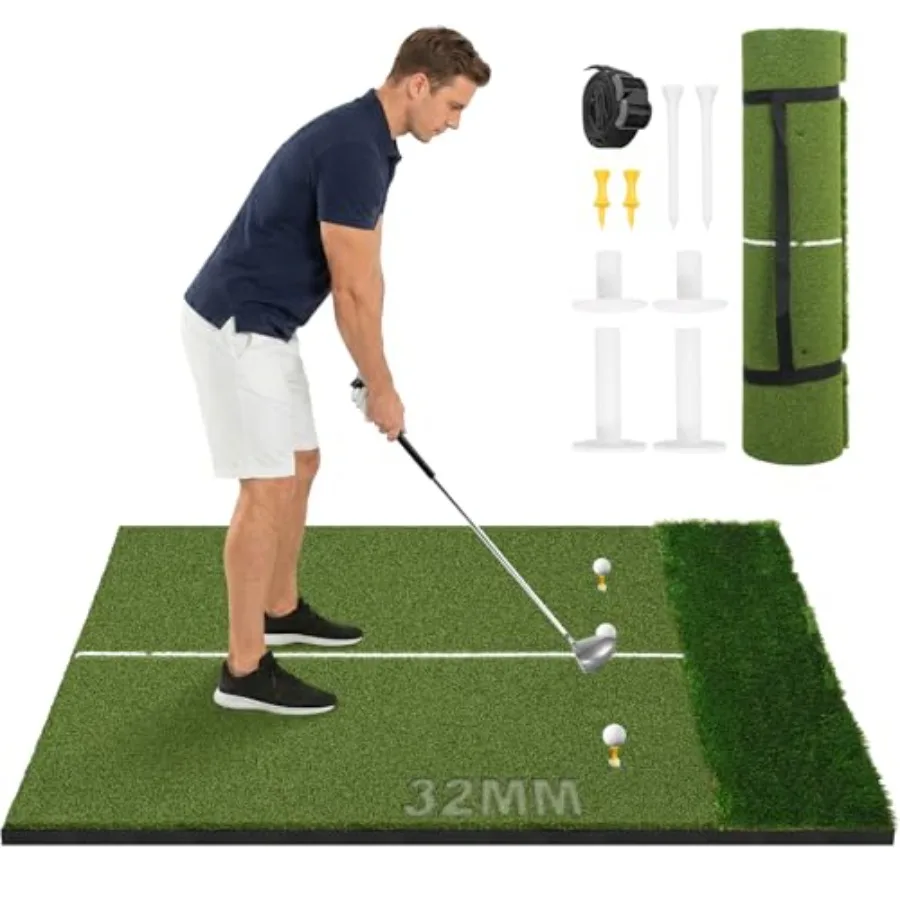 32mm Dual-Turf Golf Mat, 5x4FT Golf Hitting Mat with Standing Guide-Line, Golf Practice Mat for Outdoor and Indoor, Ideal Gifts
32mm Dual-Turf Golf Mat, 5x4FT Golf Hitting Mat with Standing Guide-Line, Golf Practice Mat for Outdoor and Indoor, Ideal Gifts