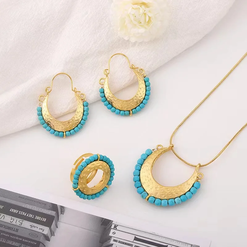 Trendy Alloy Necklace Earrings Ring Pendant Simple Jewelry Sets For Women Fashion Party Daily Wear Jewelry
Trendy Alloy Necklace Earrings Ring Pendant Simple Jewelry Sets For Women Fashion Party Daily Wear Jewelry