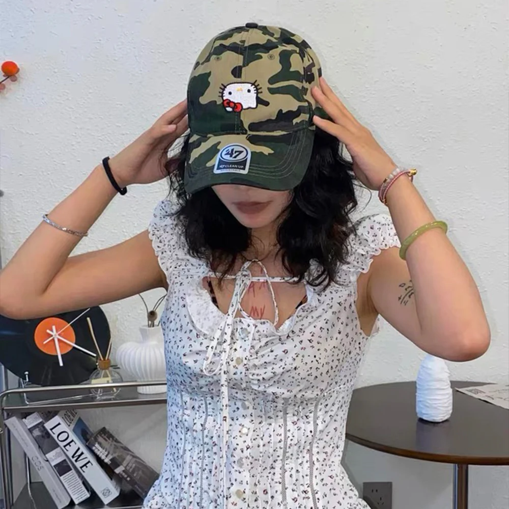 Kawaii Hello Kitty Cartoon Baseball Cap Anime Figure Camouflage Peaked Cap Hip Hop Sun Protection Hat Outdoor Cartoon Girls Gift
Kawaii Hello Kitty Cartoon Baseball Cap Anime Figure Camouflage Peaked Cap Hip Hop Sun Protection Hat Outdoor Cartoon Girls Gift