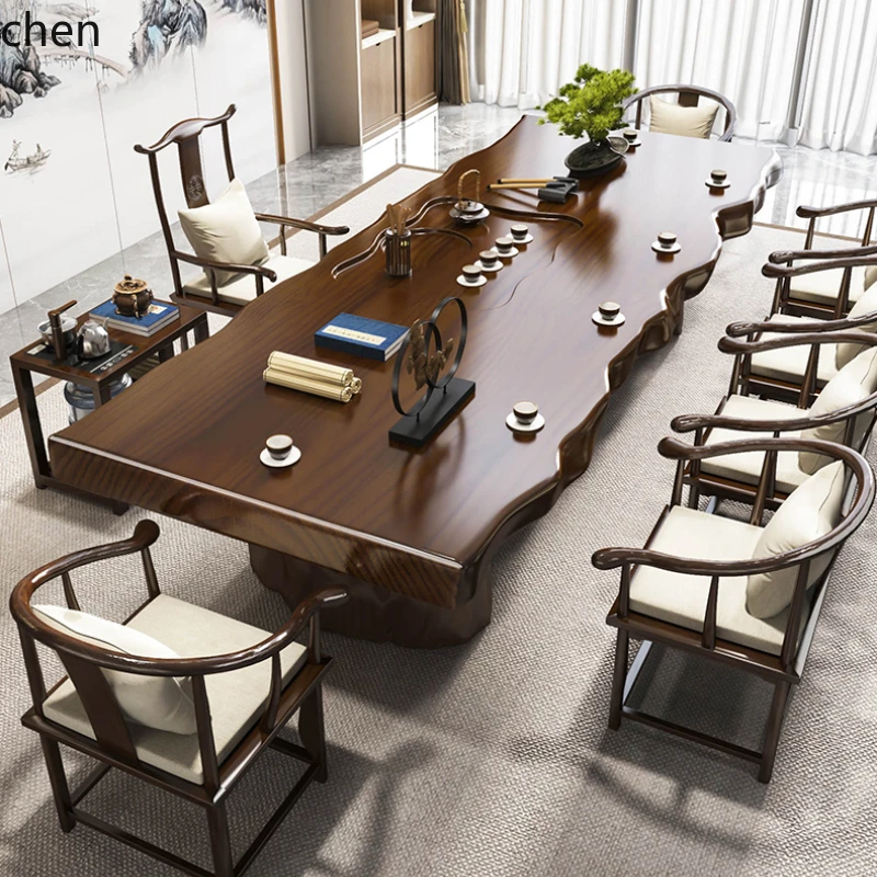 HXL large board solid wood tea table New Chinese Kung Fu tea table High-end office tea table and chair combination
HXL large board solid wood tea table New Chinese Kung Fu tea table High-end office tea table and chair combination