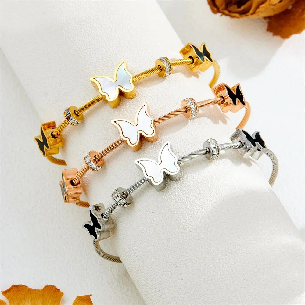 3pcs Mix Wholesale Trendy 316L Stainless Steel Butterfly White Shell Bracelets Elegance And Whimsy Jewelry For Women Waterproof
3pcs Mix Wholesale Trendy 316L Stainless Steel Butterfly White Shell Bracelets Elegance And Whimsy Jewelry For Women Waterproof