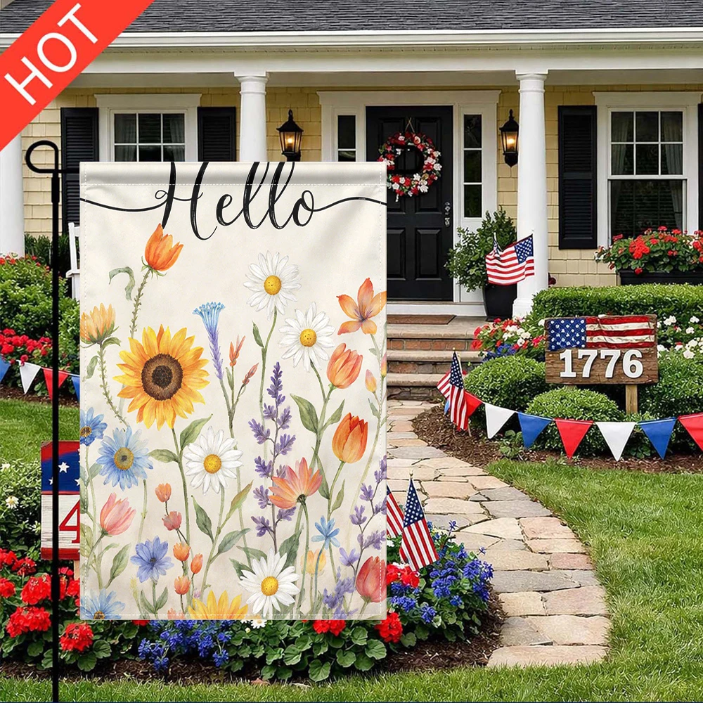 Hello Wildflower Garden Flag Double Sided Print No Flag Pole Included Summer Floral Outdoor Yard Decor
Hello Wildflower Garden Flag Double Sided Print No Flag Pole Included Summer Floral Outdoor Yard Decor