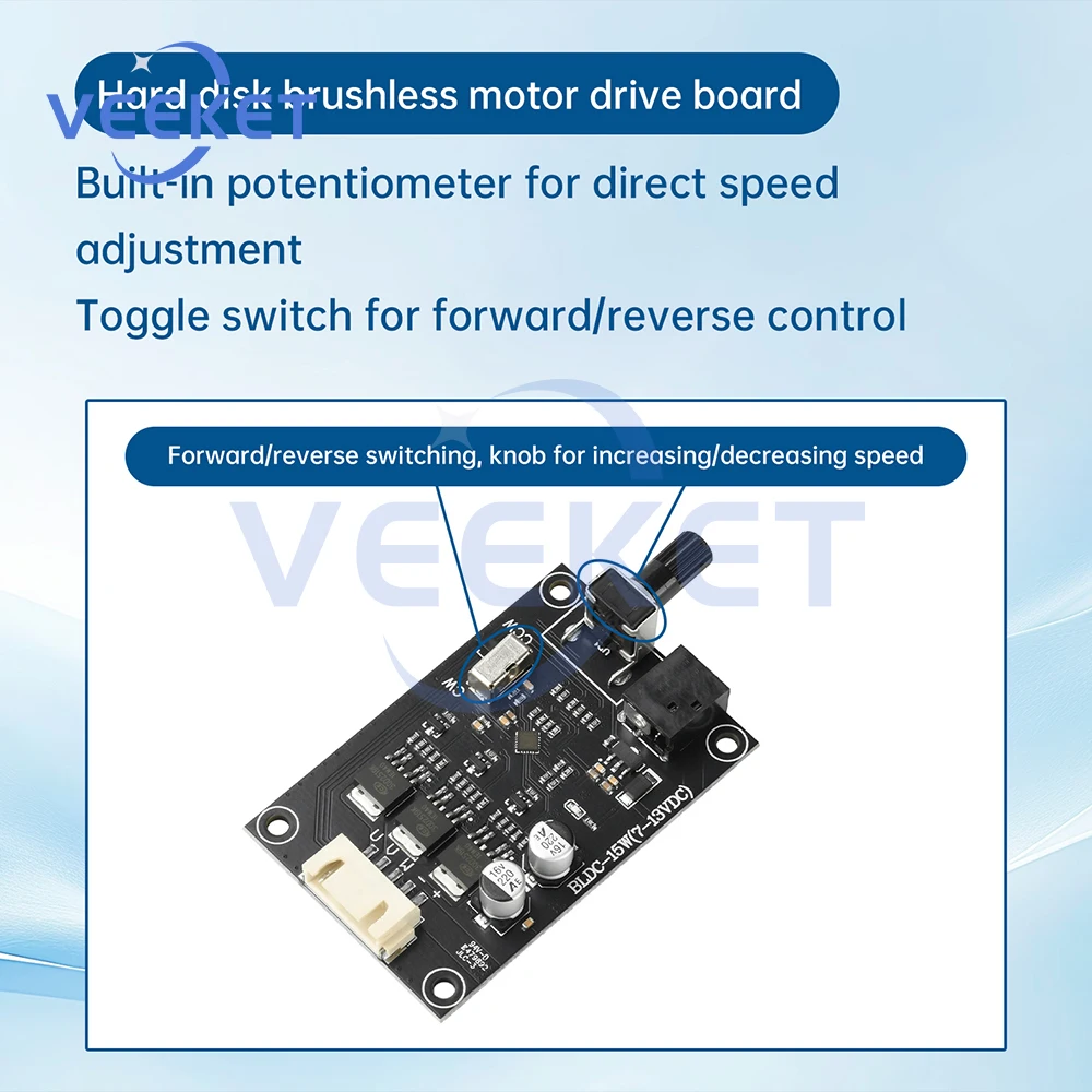 DC 7-13V BLDC Three-phase Brushless Motor Drive Board Hard Disk Motor Speed Controller Voltage Governor Switch Module
DC 7-13V BLDC Three-phase Brushless Motor Drive Board Hard Disk Motor Speed Controller Voltage Governor Switch Module