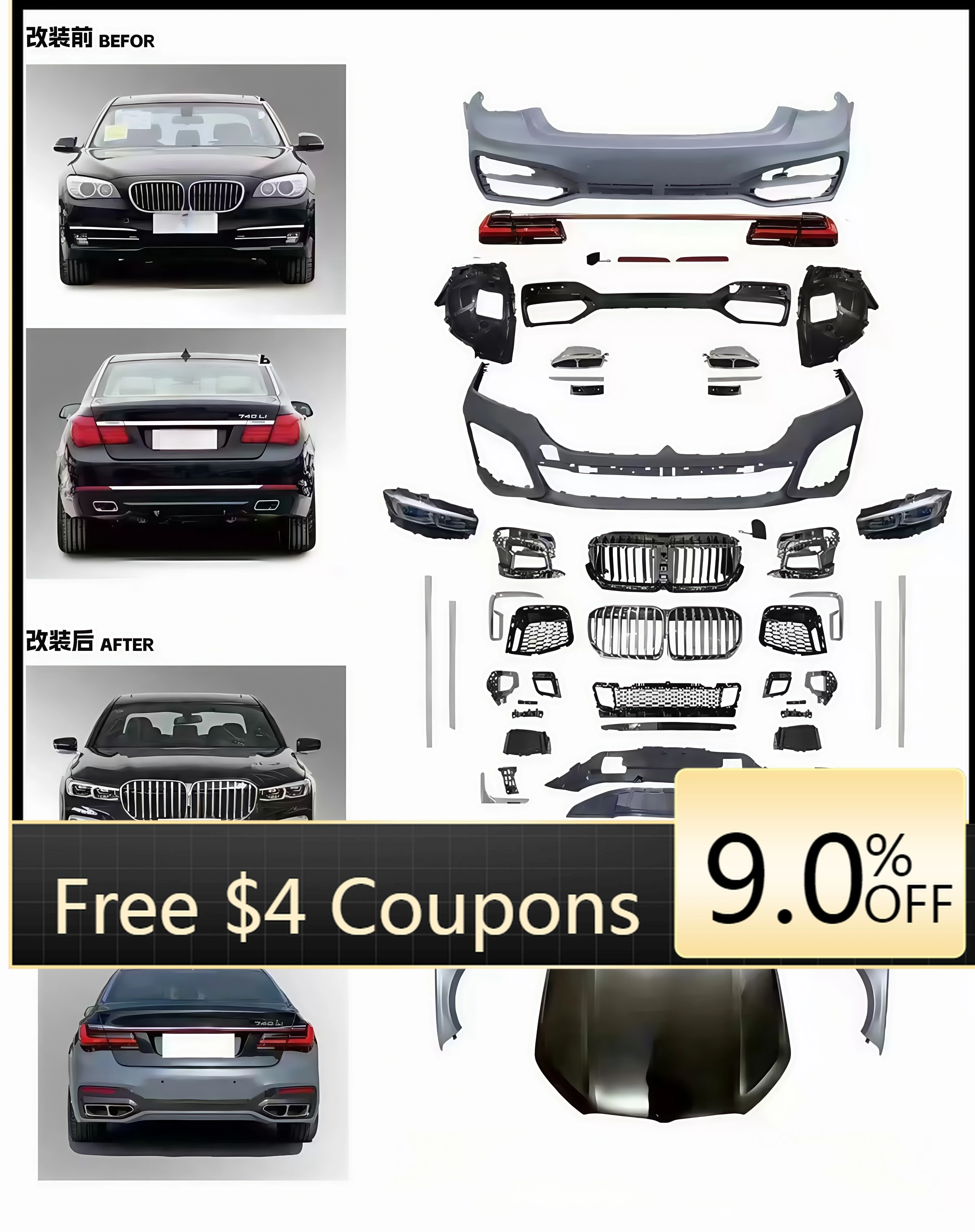 BR Body Kits for 7 Series 2009-2015 F02 LCI 740Li 750Li XDrive 760Li 730Ld 750Ld to G12 2015-2023 M760 Lossless Non-cut Ver
BR Body Kits for 7 Series 2009-2015 F02 LCI 740Li 750Li XDrive 760Li 730Ld 750Ld to G12 2015-2023 M760 Lossless Non-cut Ver