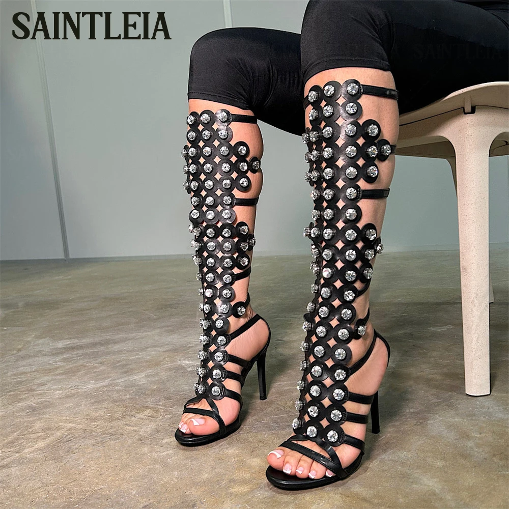 Studded Gladiator Heels Summer Boots Stud Details Gladiator Design Luxurious Summer Boots Round Toe Stilettos Designer Sandals
Studded Gladiator Heels Summer Boots Stud Details Gladiator Design Luxurious Summer Boots Round Toe Stilettos Designer Sandals