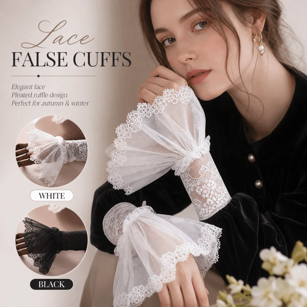 Korean Pleated Ruffles Detachable Cuffs White Ruched Fake Flared Sleeves Fingerless Gloves False Cuffs Autumn Winter
Korean Pleated Ruffles Detachable Cuffs White Ruched Fake Flared Sleeves Fingerless Gloves False Cuffs Autumn Winter