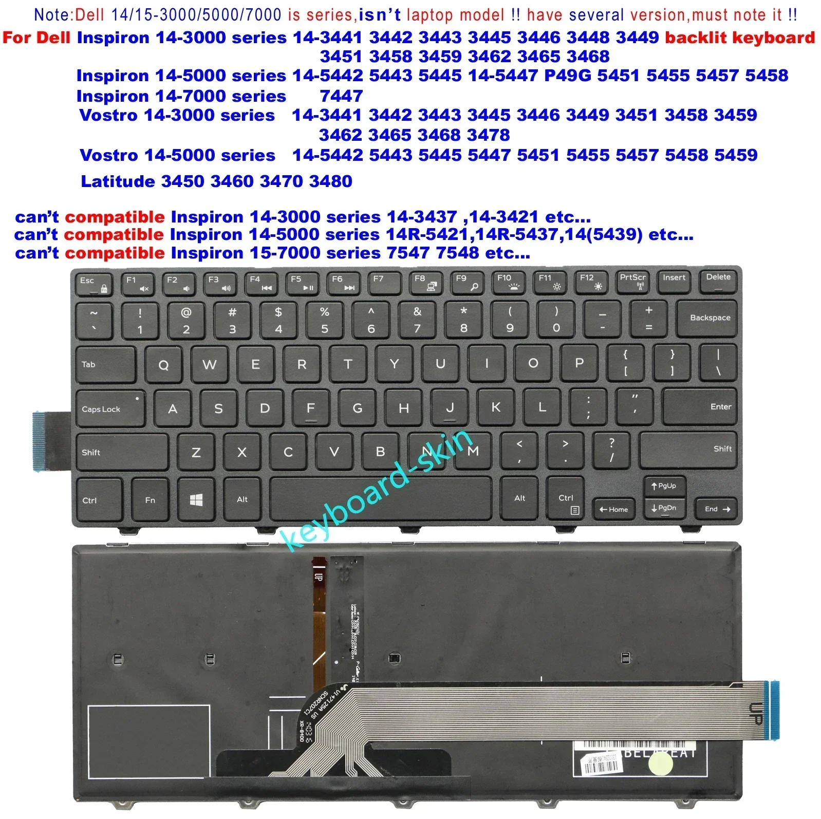 New US Keyboard backlit for Dell 14-5000 5442 5443 5445 5447 5451 5455 5457 5458 5459 7447 series laptop
New US Keyboard backlit for Dell 14-5000 5442 5443 5445 5447 5451 5455 5457 5458 5459 7447 series laptop
