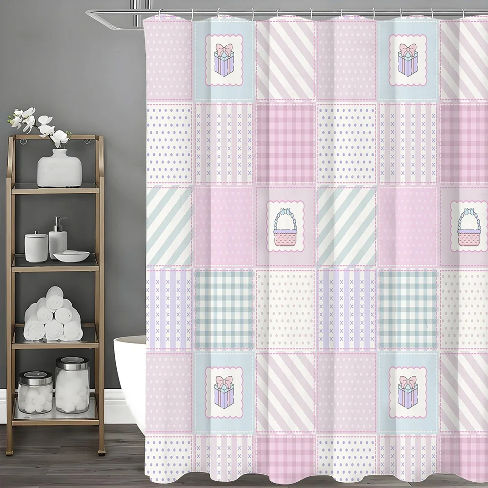 Creative Geometric Pink Yellow Blue Green Shower Curtain, Bathroom Decorative Shower Curtain, Waterproof Shower Curtain with Hoo
Creative Geometric Pink Yellow Blue Green Shower Curtain, Bathroom Decorative Shower Curtain, Waterproof Shower Curtain with Hoo
