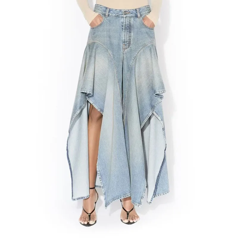 Irregular ruffled denim flared pants for women - high-waisted, loose-fitting, slimming, floor-length pants. 2026 new style.
Irregular ruffled denim flared pants for women - high-waisted, loose-fitting, slimming, floor-length pants. 2026 new style.