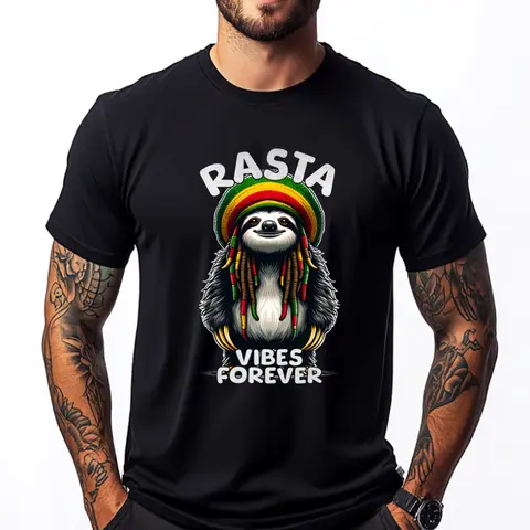 Jamaican Sloth Jamaica Flag Reggae Rasta Men Clothing Comfortable Men Clothes Vintage T Shirt Men Camiseta Easter Sunday