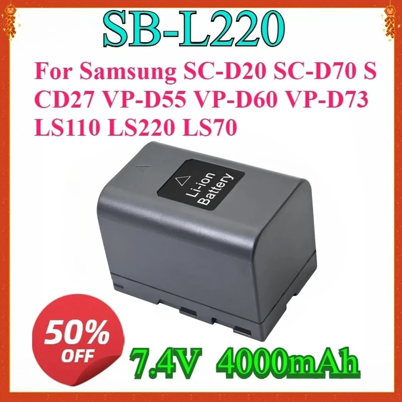For Samsung SC-D20 SC-D70 SCD27 VP-D55 VP-D60 VP-D73 LS110 LS220 LS70 New SB-L220 SBL220 SB-L110 L70 L70A Camera Battery
For Samsung SC-D20 SC-D70 SCD27 VP-D55 VP-D60 VP-D73 LS110 LS220 LS70 New SB-L220 SBL220 SB-L110 L70 L70A Camera Battery