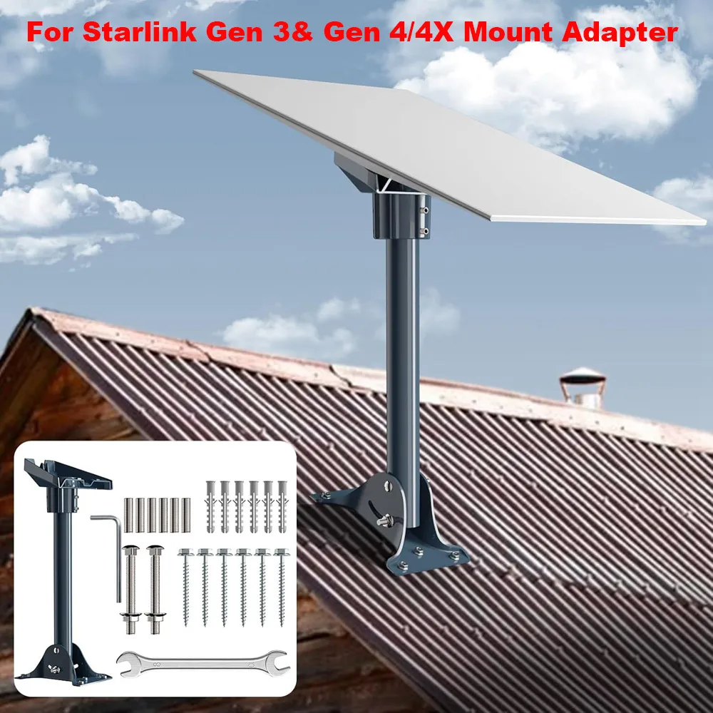 For Starlink Gen 3& Gen 4/4X Mount Adapter with Adjustable Base Roof Mount Kit 15.7" Pole Pipe for Starlink V3/V4 Standard Dish
For Starlink Gen 3& Gen 4/4X Mount Adapter with Adjustable Base Roof Mount Kit 15.7" Pole Pipe for Starlink V3/V4 Standard Dish
