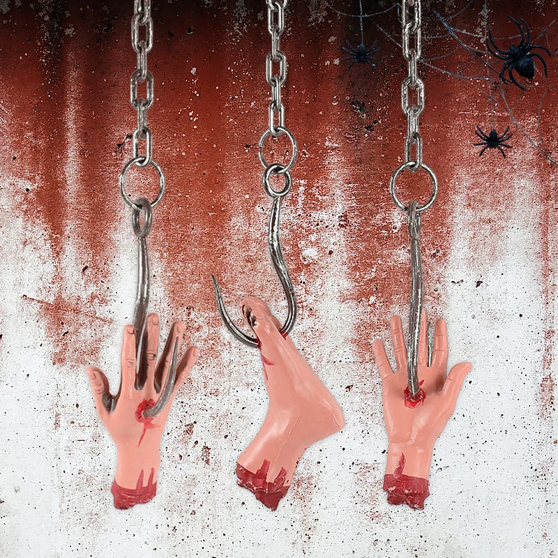 Halloween Iron Chains Hook Hands Feet Scary Fake Hand Arm Hanging Ornament Halloween Party Home Decoration Cosplay Horror Props
Halloween Iron Chains Hook Hands Feet Scary Fake Hand Arm Hanging Ornament Halloween Party Home Decoration Cosplay Horror Props