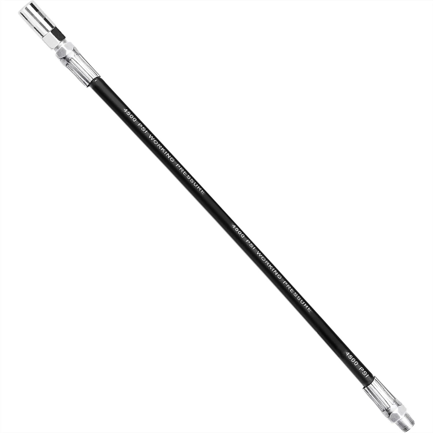 Grease Gun Hose 12 Inch Flexible Whip Extension with Coupler, 4500 PSI for Hand Operated Grease Guns
Grease Gun Hose 12 Inch Flexible Whip Extension with Coupler, 4500 PSI for Hand Operated Grease Guns